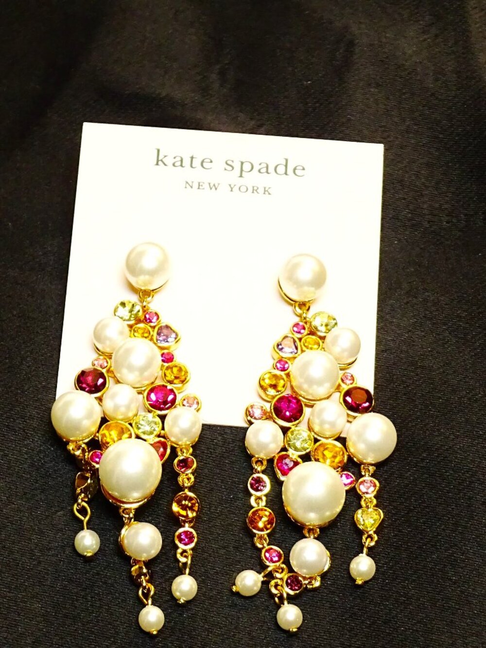 Kate Spade Pearl Caviar Cluster Earrings NOC